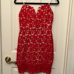J.O.A strapless red dress
